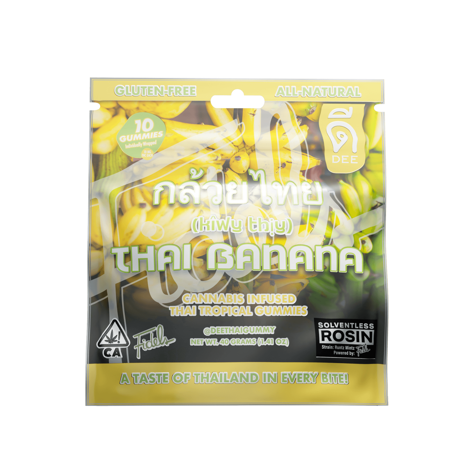 Thai Banana 100MG 10PC Rosin Gummy