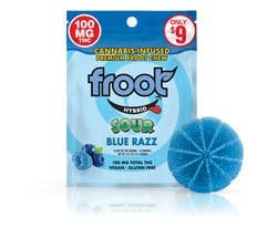 Sour Blue Razz 100MG Gummy